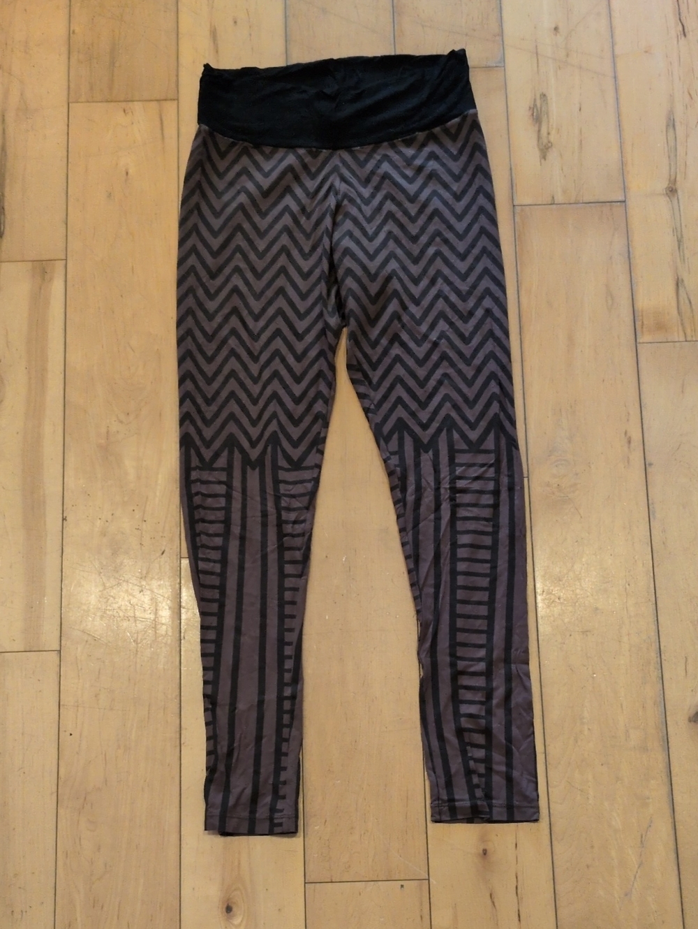Striped Leggings Brown Black